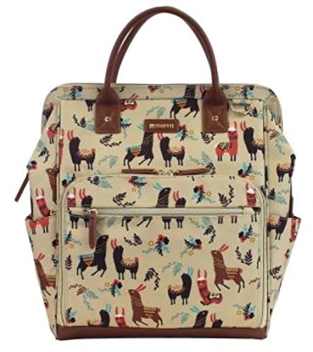 Maevn ReadyGO Water-Resistant Clinical Tote Backpack in New Llama (Beige Llama)