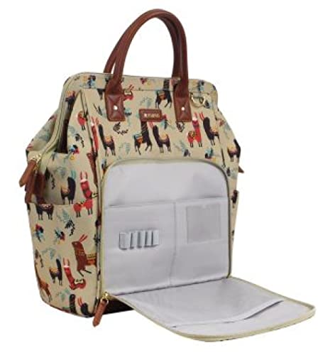 Maevn ReadyGO Water-Resistant Clinical Tote Backpack in New Llama (Beige Llama)