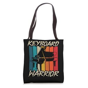keyboard warrior piano player musician pianist music tote bag