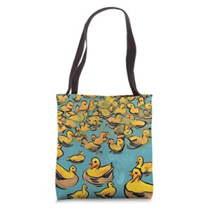 unique impressionist ducks tote bag