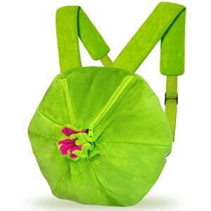 15.74” green plush backpack plant flower bag cute kawaii funny bag purse anime game gift for adults mens women