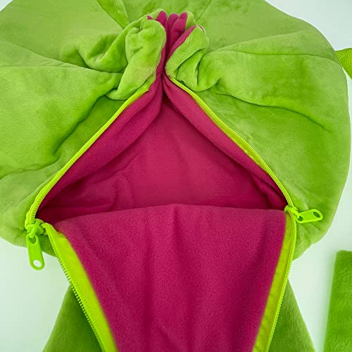 15.74” Green Plush Backpack Plant Flower Bag Cute Kawaii Funny Bag Purse Anime Game Gift for Adults Mens Women