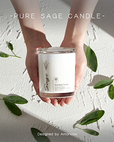 Sage Candles for Cleansing House Negative Energy, Alternative to Smudge Sticks, 22.6 OZ Sage Candles for Home Scented, Sage Smudge Candles for Meditation, Home Cleansing, Smudge Rituals, Pack of 2