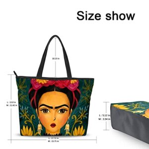 DIOLPOM Tote Bag Handbag for Women, Mexico Art Shoulder Bag Top Handle Purses for School Work Travel Gym Shopping