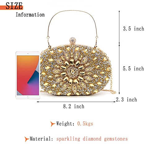 Crbeqabe Rhinestone Evening Clutch Bag for Women Bridal Diamonds Clutch Purses Wedding Purse Prom Cocktail Party Handbags