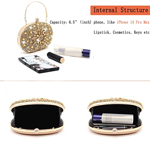 Crbeqabe Rhinestone Evening Clutch Bag for Women Bridal Diamonds Clutch Purses Wedding Purse Prom Cocktail Party Handbags