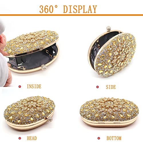 Crbeqabe Rhinestone Evening Clutch Bag for Women Bridal Diamonds Clutch Purses Wedding Purse Prom Cocktail Party Handbags