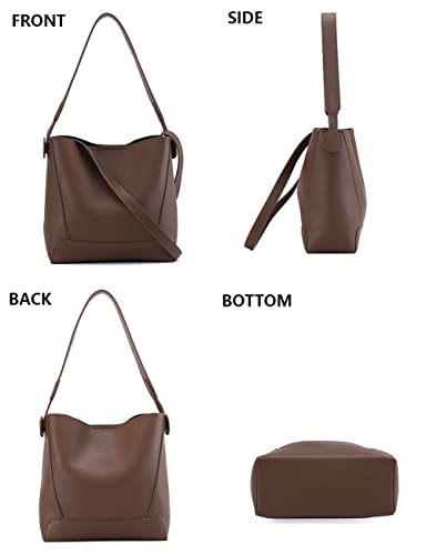 Hobo Purses and Handbags for Women Faux Leather Top Handle Shoulder Crossbody Bag Simplicity Fashion (Brown)