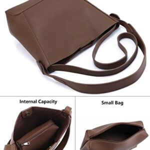 Hobo Purses and Handbags for Women Faux Leather Top Handle Shoulder Crossbody Bag Simplicity Fashion (Brown)