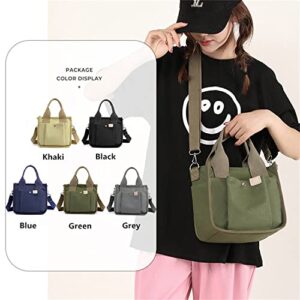 Large Capacity Multi-Pocket Handbag Japanese Handmade Tote Bag with Zipper Tote Purses Crossbody Bag Canvas Handbag for Women (Black)
