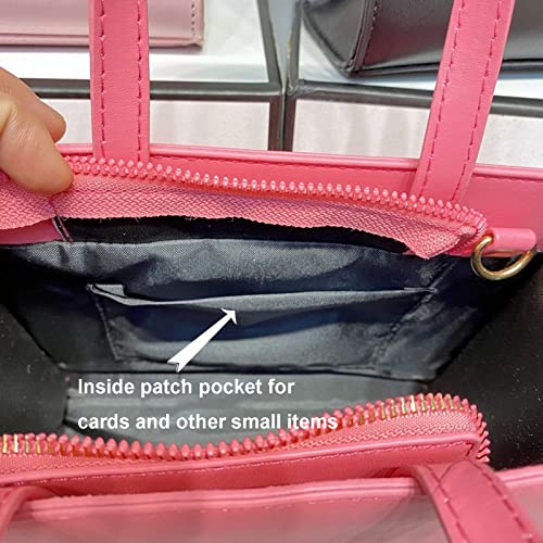 Protect Black Women Purse Vegan Leather Bag,Fashion Tote Bag for Women with Shoulder Strap & Zipper handbags（BLACK）