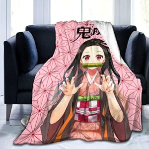 oyyfecc anime blanket throw flannel fleece warm blankets comfortable bedding for kids adults gifts bed sofa living room 50″x40″