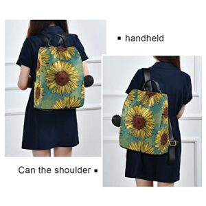 Fustylead Hand Drawn Sunflowers Women Fashion Backpack Purse Travel Ladies College Shoulder Bags