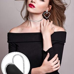 Henoyso Cute Mini Heart Shape Women Evening Clutch Bag Rhinestone Choker Necklace Heart Earrings for Valentine's Day Gift (Black)