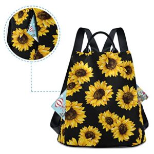 Fustylead Sunflower Women Backpack Purse Anti-theft Lightweight Shoulder Bag