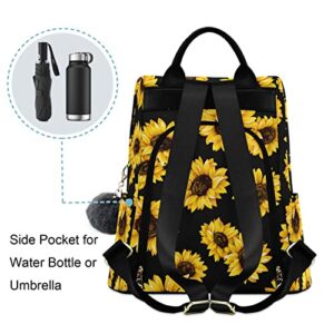 Fustylead Sunflower Women Backpack Purse Anti-theft Lightweight Shoulder Bag