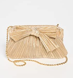 Loeffler Randall Women's Rochelle Pleated Frame Clutch W/Bow, Gold, One Size