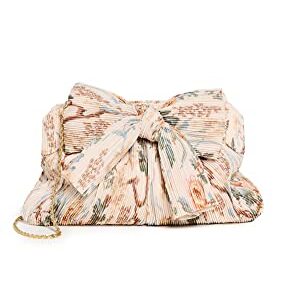 Loeffler Randall Women's Rayne Pleated Frame Clutch with Bow, Cream Botanical Floral, One Size