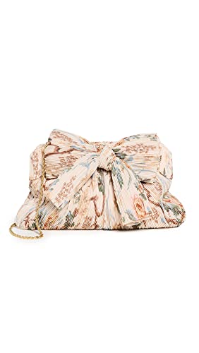 Loeffler Randall Women's Rayne Pleated Frame Clutch with Bow, Cream Botanical Floral, One Size