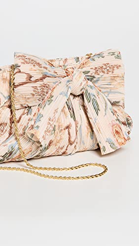 Loeffler Randall Women's Rayne Pleated Frame Clutch with Bow, Cream Botanical Floral, One Size