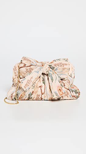 Loeffler Randall Women's Rayne Pleated Frame Clutch with Bow, Cream Botanical Floral, One Size