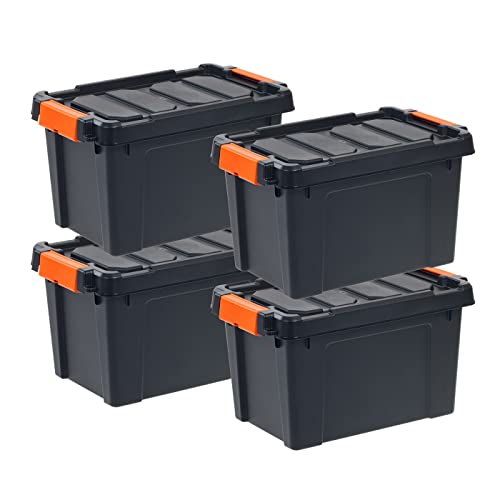 ZULOW Heavy Duty Plastic Storage Box,Set Of Four