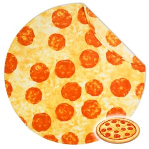 bnuitland pizza funny blanket,290 gsm double sided giant funny realistic food blanket, novelty funny blanket for adults and kids, super soft flannel throw