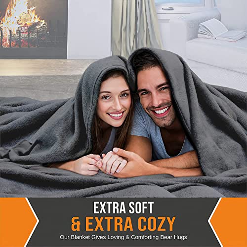 Oversized King Blanket 120x120 - Extra Large Blanket - Biggest Blanket in the World - 10x10 Family Blanket - Super Cozy Fleece Throw - Huge Blanket for Bed - Biggest Gift of 2023 (Dark Gray)