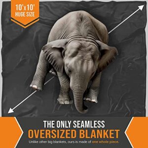 Oversized King Blanket 120x120 - Extra Large Blanket - Biggest Blanket in the World - 10x10 Family Blanket - Super Cozy Fleece Throw - Huge Blanket for Bed - Biggest Gift of 2023 (Dark Gray)