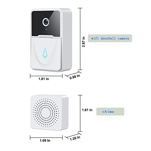Ring Doorbell Camera Wireless with HD Video, 65° View, Electrical Equipment, Ring Video Doorbell with Night Vision,Two Way Audio,Home Security System, Rechargeable WiFi Doorbell
