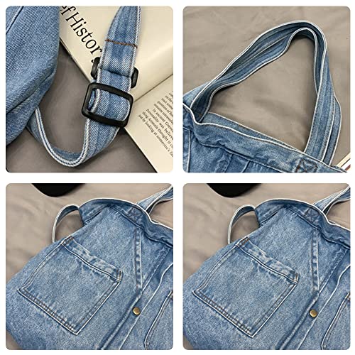 JBB Denim Shoulder Bag Casual Retro Handbag Women Travel Crossbody Bag lightweight