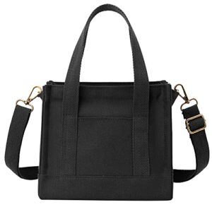 mini tote bag canvas handbag tote purse with zipper women canvas crossbody bag purse top handle satchel handbag purse