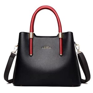 kkp women’s purses and handbags single shoulder crossbody bag fashion tote top handle satchel-black