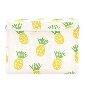 kigai cute pineapple storage baskets for shelves foldable closet basket storage bins with lid for clothes home office toys organizers