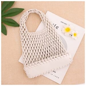 Naimo Straw Beach Bag Large Woven Rattan Shoulder Bag Fishing Net Handbag Cotton Rope Tote Summer Crochet Hobo Bag