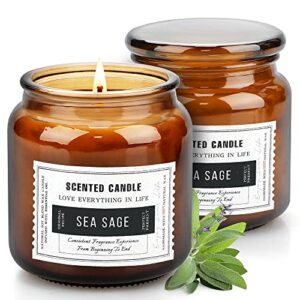 2 pack candles gifts for women, 31 oz sage candles for home scented soy wax large jar aromatherapy candles for cleansing house, ideal birthday and mother’s day gifts for mom, wife, girlfriend, sister