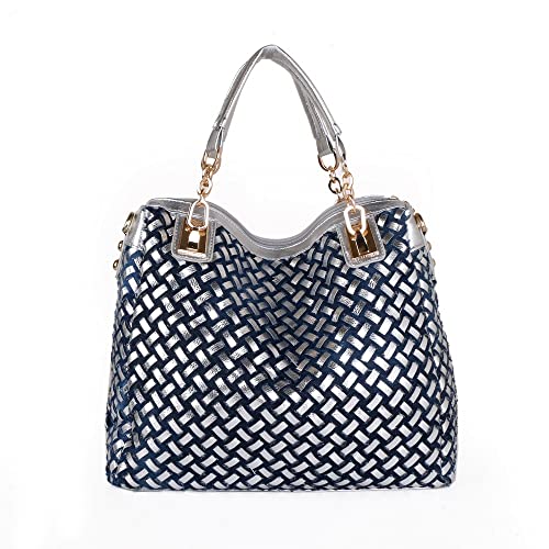 Denim Women Shoulder Bag Crystal Rhinestone Purse Handbag Jeans Crossbody Bag Ladies Tote Bag (silver)