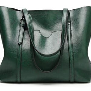 Purses and Handbags for Women Vegan PU Leather Tote Purse Top Handle Satchel Vintage Crossbody Shoulder Bag (Green)