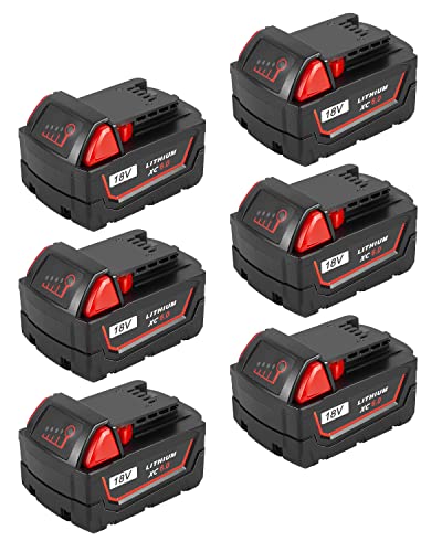 Aoasur 6-Pack 6.0Ah 18V Battery Replacement for Milwaukee M - 18 Battery