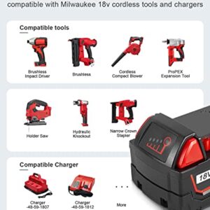 Aoasur 6-Pack 6.0Ah 18V Battery Replacement for Milwaukee M - 18 Battery