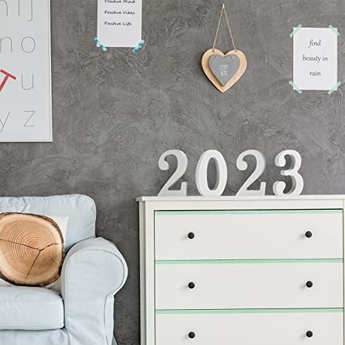 2023 Sign Prop Class of 2023 Graduation Decorations 2023 Wooden Numbers Block Table Top Freestanding Sign 2023 Number Word Sign Table Decor for Wedding Party Photo Props Decoration (White)