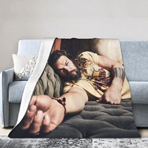 ultra-soft jason momoa blanket, fleece collage throw blankets for all season, lightweight soft micro flannel blanket for couch, dorm, bedding blankets 50″x40″