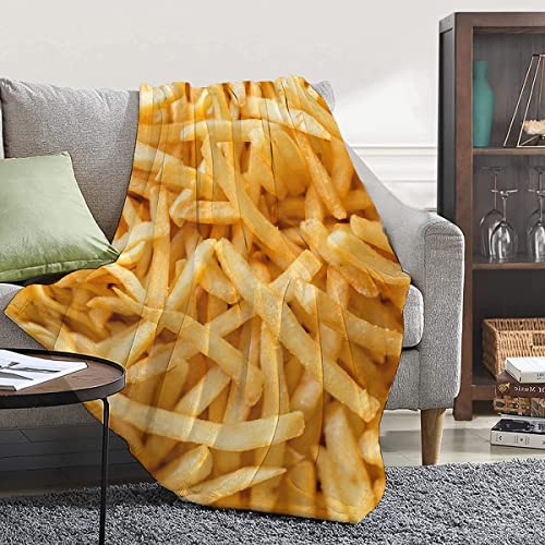 Blanket French Fries Fleece Lightweight Throws Gift for Birthday Christmas Soft Flannel Blankets for All Season Bed Sofa 40"x50"