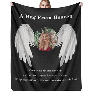 purefly personalized memorial blanket with pictures in loving memory custom photo blanket for loss of dad mom grandma grandpa son daughter, sympathy gift, remembrance gift, memory gifts (style1)