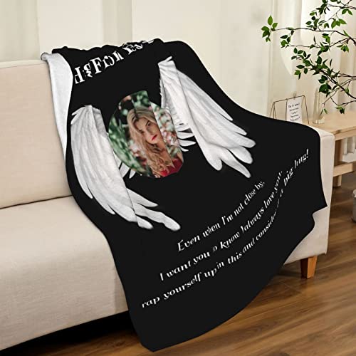 Purefly Personalized Memorial Blanket with Pictures in Loving Memory Custom Photo Blanket for Loss of Dad Mom Grandma Grandpa Son Daughter, Sympathy Gift, Remembrance Gift, Memory Gifts (Style1)