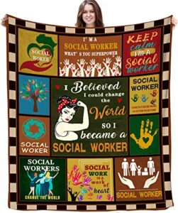 social worker gifts for women, social worker throw blanket social workers practitioner appreciation graduation gifts social worker gift for office decor