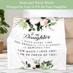 Valentines Day Gifts for Daughters, Birthday Gifts for Daughter, Daughter Gifts from Mom, Gifts for Daughter, Adult Daughter Gifts from Dad, Father Daughter Gifts, Soft Throw Blanket 60"x50", White