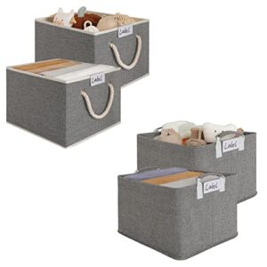 loforhoney home bundle- storage bins with cotton rope handles dark gray xlarge 2-pack, storage baskets with metal frames dark gray xlarge 2-pack