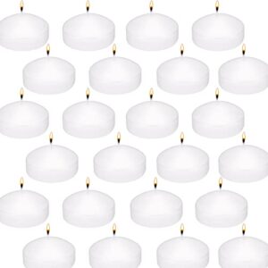 floating candles 24 pack, 2 inch long lasting small unscented white floating candle for wedding, birthday, holiday & home decoration