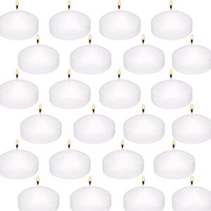 Floating Candles 24 Pack, 2 Inch Long Lasting Small Unscented White Floating Candle for Wedding, Birthday, Holiday & Home Decoration